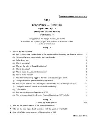 CU-2021 B.A. B.Sc. (Honours) Economics Semester-VI Paper-DSE-A-2-1 QP.pdf