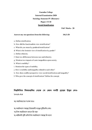 GC-2020 B.A. (Honours) Sociology Semester-IV Paper-CC-10 QP.pdf