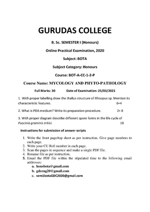 GC-2020 B.Sc. (Honours) Botany Semester-I Paper-CC-2P Practical QP.pdf