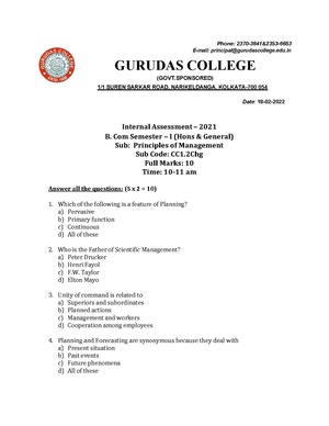 GC-2021 B. Com. (Honours & General) Principles of Management Semester-I Paper-CC-1.2Chg IA QP.pdf
