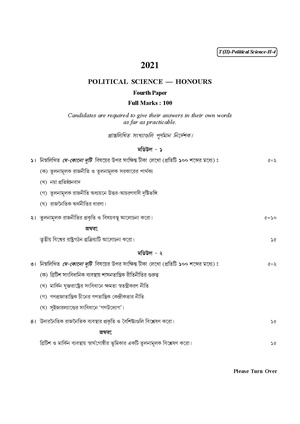 CU-2021 B.A. (Honours) Political Science Part-II Paper-IV QP.pdf