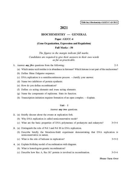 File:CU-2021 B.Sc. (General) Biochemistry Semester-IV Paper-CC4-GE4 QP.pdf