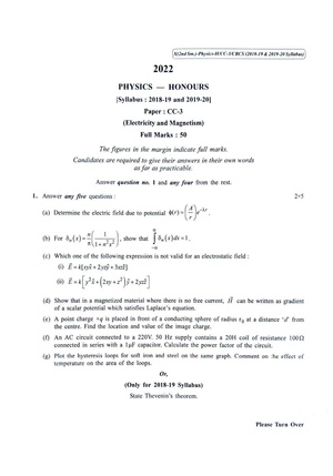 CU-2022 B.Sc. (Honours) Physics Semester-2 Paper-CC-3 QP.pdf