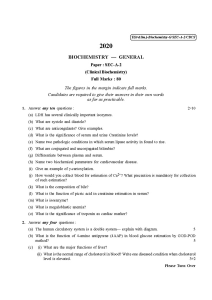 File:CU-2020 B.Sc. (General) Biochemistry Semester-III Paper-SEC-A-2 QP.pdf