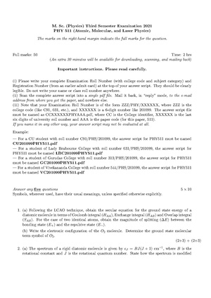 CU-2021 M.Sc. Physics Semester-3 Paper-PHY511 QP.pdf