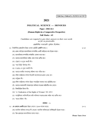 CU-2021 B.A. (Honours) Political Science Semester-VI Paper-DSE-B-4 QP.pdf