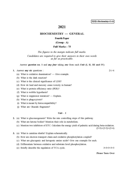 File:CU-2021 B.Sc. (General) Biochemistry Part-III Paper-IV (Group-A) QP.pdf