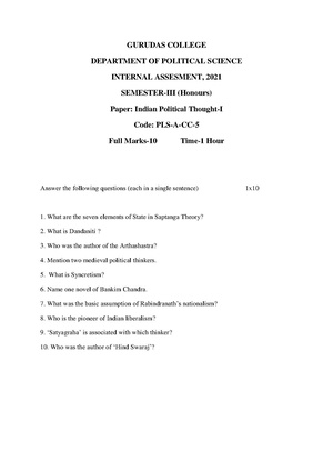 GC-2020 B.A. (Honours) Political Science Semester-III Paper-CC-5 IA QP.pdf