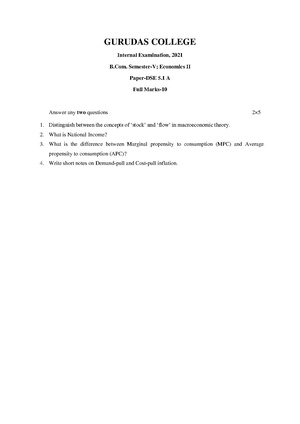 GC-2021 B. Com. (Honours) Economics-II Semester-V Paper-DSE-5.1A IA QP.pdf