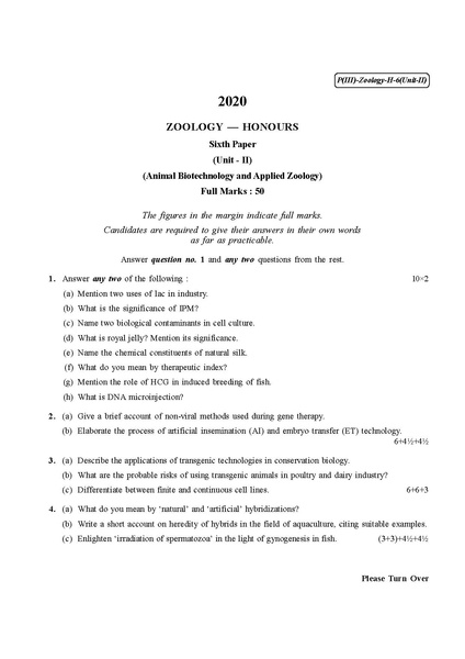 File:CU-2020 . (Honours) Zoology Part-III Paper-VI Unit-II  -  Gurudas College Wiki