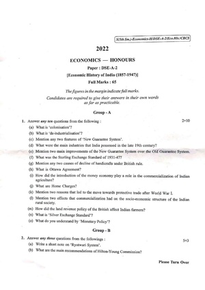 CU-2022 B.A. B.Sc. (Honours) Economics Semester-5 Paper-DSE-A-2 QP.pdf