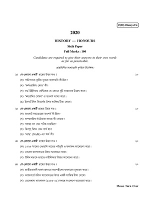 CU-2020 B.A. (Honours) History Part-III Paper-VI QP.pdf