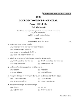CU-2020 B. Com. (General) Microeconomics (MCQ) Semester-I Paper-GE-1.1CHG QP.pdf