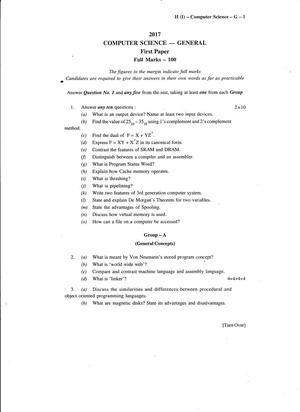 CU-2017 B.Sc. (General) Computer Science Paper-I QP.pdf