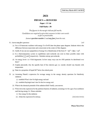 CU-2021 B.Sc. (Honours) Physics Semester-VI Paper-CC-14 QP.pdf