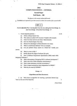 CU-2016 B.Sc. (General) Computer Science Paper-II (Set-1) QP.pdf