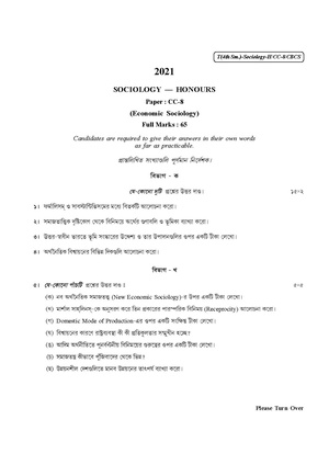 CU-2021 B.A. (Honours) Sociology Semester-IV Paper-CC-8 QP.pdf