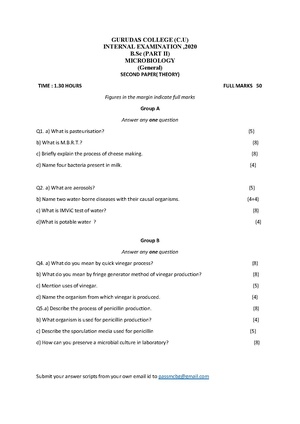 GC-2020 B.Sc. (General) Microbiology Part-II Paper-II (Theory) QP.pdf