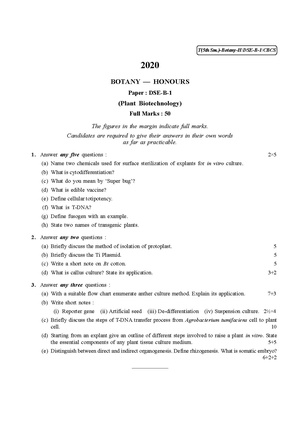 CU-2020 B.Sc. (Honours) Botany Semester-V Paper-DSE-B-1 QP.pdf