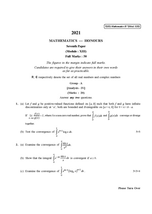 CU-2021 B.Sc. (Honours) Mathematics Part-III Paper-VII (Module-XIII) QP.pdf