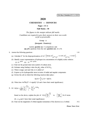 CU-2020 B.Sc. (Honours) Chemistry Semester-I Paper-CC-1 QP.pdf