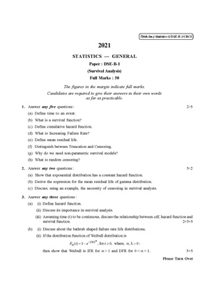 CU-2021 B.Sc. (General) Statistics Semester-VI Paper-DSE-B-1 QP.pdf