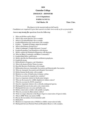 GC-2020 B.Sc. (Honours) Zoology Part-II Paper-3 Unit-II QP.pdf
