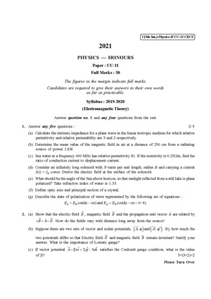 CU-2021 B.Sc. (Honours) Physics Semester-5 Paper-CC-11 QP.pdf