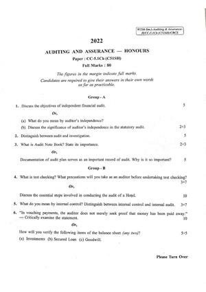 CU-2022 B. Com. (Honours) Auditing and Assurance Semester-5 Paper-CC-5.1CH QP.pdf