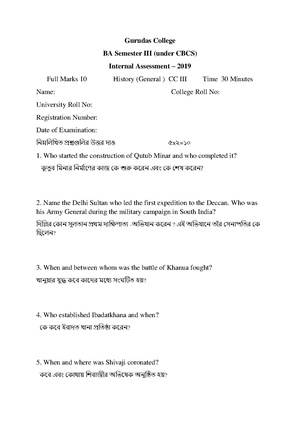GC-2019 B.A. (General) History Semester-III Paper-CC-3 IA QP.pdf