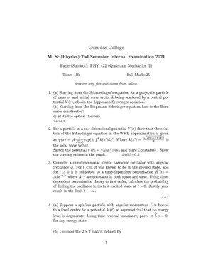 GC-2021 M.Sc. Physics Semester-II Paper-PHY-422 Quantum Mechanics-II QP.pdf