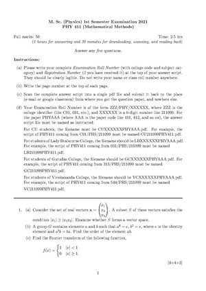 CU-2021 M.Sc. Physics Semester-I Paper-PHY-411 Mathematical Methods QP.pdf