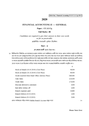 CU-2020 B. Com. (General) Financial Accounting-II Semester-III Paper-CC-3.1CG QP.pdf