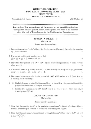 GC-2020 B.Sc. (Honours) Mathematics Part-I Paper-I QP.pdf