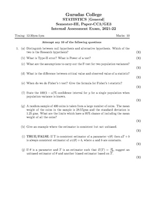 GC-2021 B.Sc. (General) Statistics Semester-III Paper-CC3-GE3 IA QP.pdf