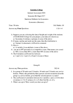 GC-2021 B.Sc. (Honours) Economics Semester-III Paper-CC-7 IA QP.pdf