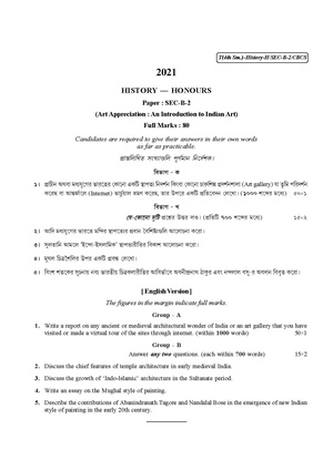 CU-2021 B.A. (Honours) History Semester-IV Paper-SEC-B-2 QP.pdf