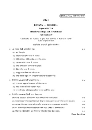 CU-2021 B.Sc. (General) Botany Semester-IV Paper-CC4-GE4 QP.pdf