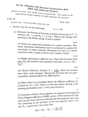 CU-2019 M.Sc. Physics Semester-IV Paper-PHY-522 Material Physics QP.pdf