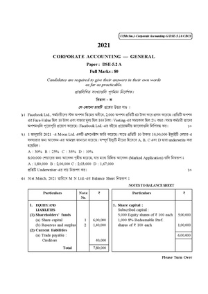 CU-2021 B. Com. (General) Corporate Accounting Semester-5 Paper-DSE-5.2A QP.pdf