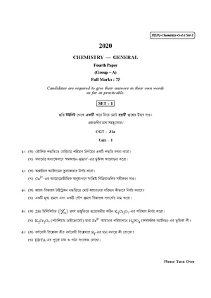 CU-2020 B.Sc. (General) Chemistry Part-III Paper-IV Group-A (Set-1) QP.pdf