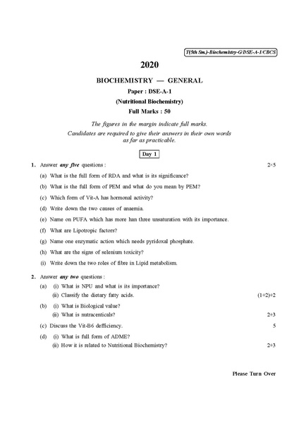 File:CU-2020 B.Sc. (General) Biochemistry Semester-V Paper-DSE-A-1 QP.pdf