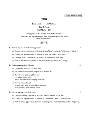 CU-2020 B.A. (General) English Part-III Paper-IV (Set-3) QP.pdf