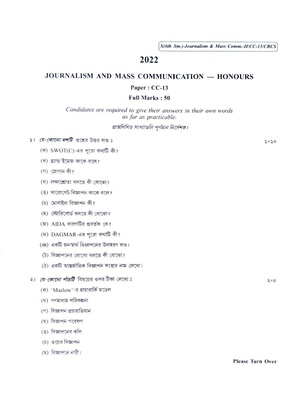 CU-2022 B.A. (Honours) Journalism Semester-6 Paper-CC-13 QP.pdf