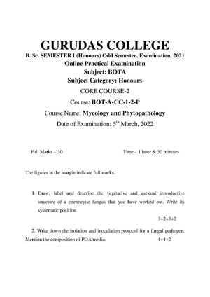 GC-2021 B.Sc. (Honours) Botany Semester-1 Paper-CC-2P QP.pdf