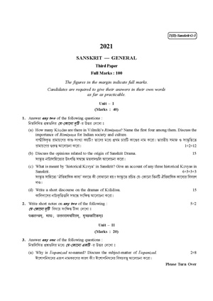 CU-2021 B.A. (General) Sanskrit Part-II Paper-III QP.pdf