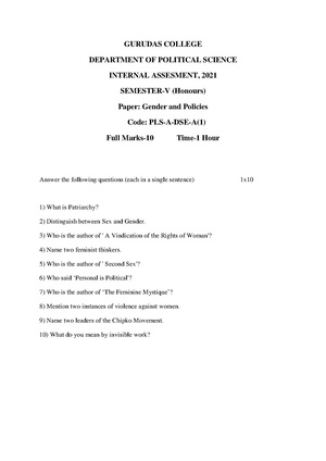 GC-2020 B.A. (Honours) Political Science Semester-V Paper-DSE-A-1 IA QP.pdf