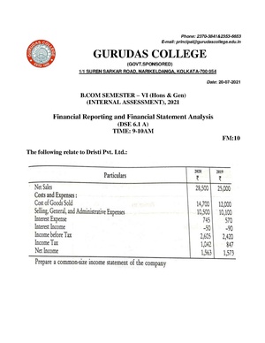 GC-2021 B. Com. (Honours & General) Financial Reporting Semester-VI Paper-DSE-6.1A IA QP.pdf