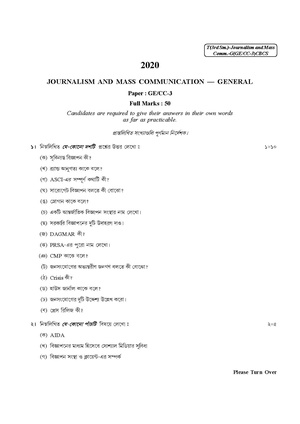 CU-2020 B.A. (General) Journalism Semester-III Paper-CC3-GE3 QP.pdf