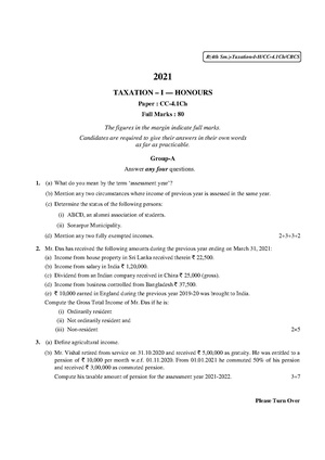 CU-2021 B. Com. (Honours) Taxation-I Semester-IV Paper-CC-4.1CH QP.pdf